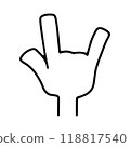 Right hand icon making a love hand sign 118817540