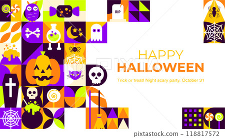 Happy Halloween Mosaic Banner 118817572