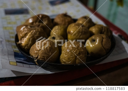 Apples are baked only from the oven. A rustic dish. Slavic dish 118817583