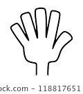 Open left hand icon (back of hand) 118817651