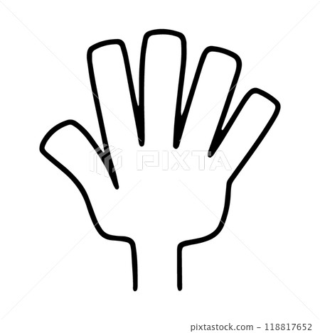 Open right hand icon (back of hand) 118817652