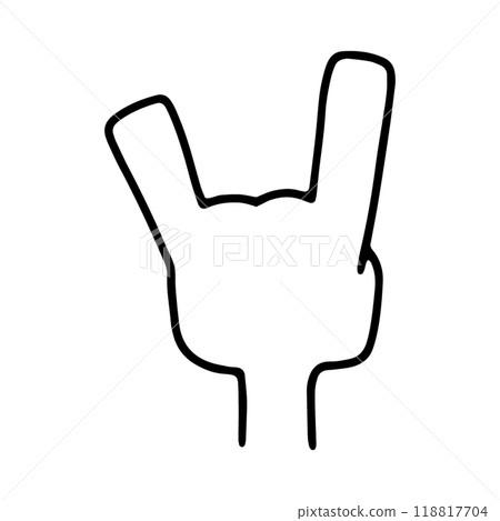Left hand icon with index finger and pinky finger up Left hand icon with index finger and pinky finger up 118817704