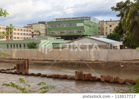 Hospital building where patients were evacuated during a floods after storm Boris, Brno, September 15,2024 Hospital building where patients were evacuated during a floods after storm Boris, Brno, September 15,2024 118817717