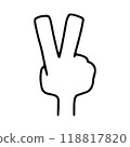 Peace sign right hand icon 118817820