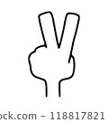 Peace sign left hand icon 118817821