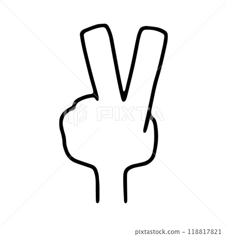 Peace sign left hand icon 118817821