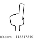 Pointing left hand icon 118817840