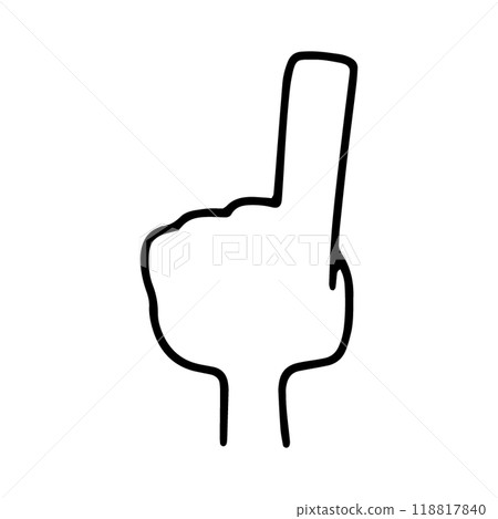 Pointing left hand icon 118817840