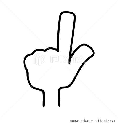 Left hand icon pointing index finger 118817855