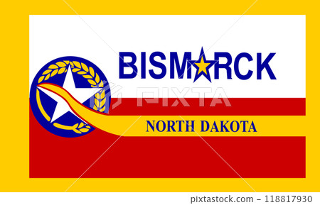 Flag of the city of Bismarck, North Dakota, USA, original colors and proportions. Illustration Flag of the city of Bismarck, North Dakota, USA, original colors and proportions. Illustration 118817930