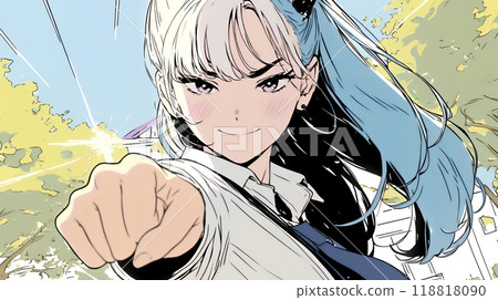 一位商務人士熱情地擺姿勢 一位商務人士熱情地擺姿勢 118818090