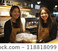 Smiling female staff working at a cafe 118818099
