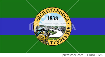 Flag of the city of Chattanooga, Tennessee, USA, original colors and proportions. Illustration Flag of the city of Chattanooga, Tennessee, USA, original colors and proportions. Illustration 118818126