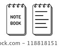 pocket note book line icon vector flat illustration 118818151