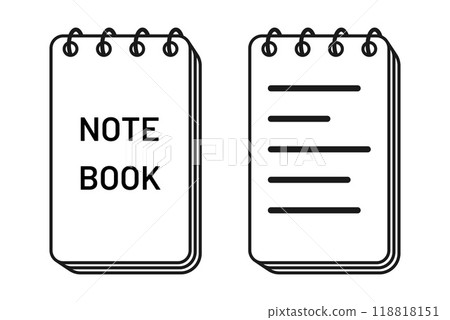 pocket note book line icon vector flat illustration 118818151