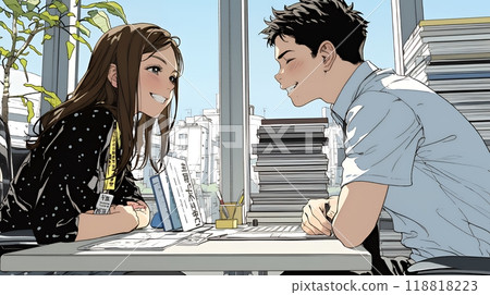 A scene of a meeting (meeting, interview, conference) 118818223