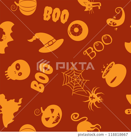 Halloween seamless pattern background vector illustration 118818667