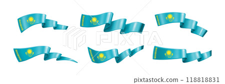 Set of blue ribbons with kazakh ornament 1 118818831