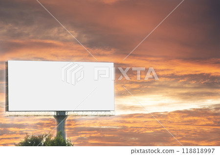 Large white billboards on the side of the road Large white billboards on the side of the road 118818997