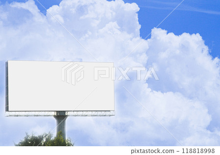 Large white billboards on the side of the road Large white billboards on the side of the road 118818998