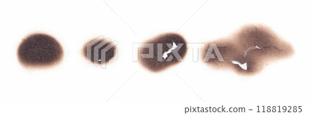Burnt paper holes realistic vector illustration Burnt paper holes realistic vector illustration 118819285