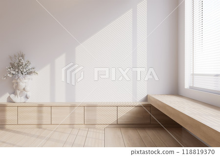 Minimal style modern contemporary empty room interior with blank wall for copy space 3d render Minimal style modern contemporary empty room interior with blank wall for copy space 3d render 118819370