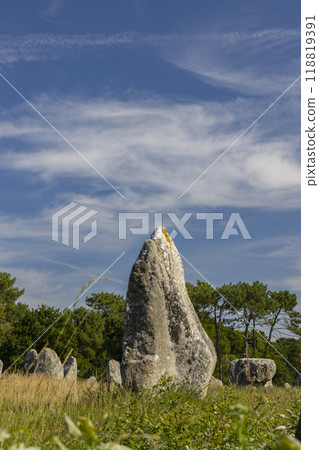 Standing stones (or menhirs) in Carnac, Morbihan, Brittany, France 118819391