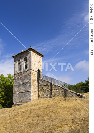Rock carved hermitage of Saints Justus and Pastor, Olleros de Pisuerga (Iglesia de los Santos Justo y Pastor), Aguilar de Campoo, Castilla y Leon, Spain 118819448