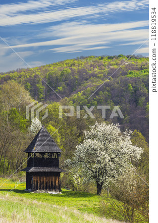 Belfry near Church of St. Martin, Cerin, Polana, Slovakia Belfry near Church of St. Martin, Cerin, Polana, Slovakia 118819534