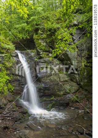 Starohutiansky waterfall near Nova Bana and Zarnovica, Pohronsky Inovec mountains, Slovakia 118819578