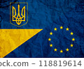 Flag of Invincible Ukraine. Free country of the world. 118819614