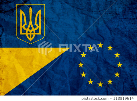 Flag of Invincible Ukraine. Free country of the world. Flag of Invincible Ukraine. Free country of the world. 118819614