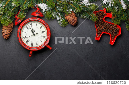 Christmas background with fir tree and copy space for greetings 118820720