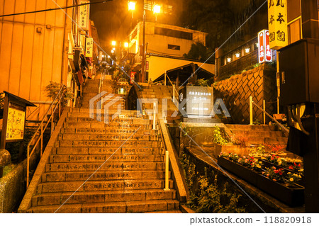Gunma Prefecture, Shibukawa City, Ikaho Onsen, Stone Steps Street in the Rain Gunma Prefecture, Shibukawa City, Ikaho Onsen, Stone Steps Street in the Rain 118820918
