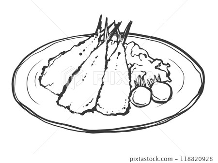 Hand-drawn illustration of fried sardines Hand-drawn illustration of fried sardines 118820928