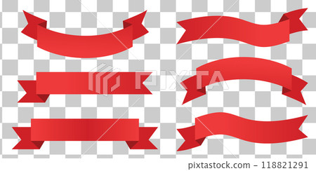 Red ribbon isolated on transparent background.Vector illustration Red ribbon isolated on transparent background.Vector illustration 118821291