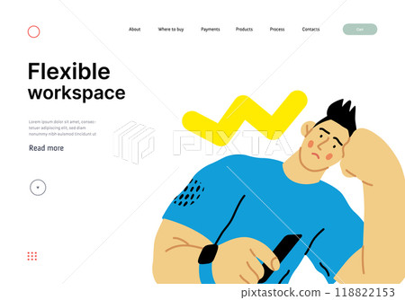 Creative Workspace: Video Conference, modern flat vector concept illustration of person engaging in virtual business meeting Connectivity, collaboration, digital interaction, remote work, productivity Creative Workspace: Video Conference, modern flat vector concept illustration of person engaging in virtual business meeting Connectivity, collaboration, digital interaction, remote work, productivity 118822153