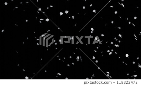 Falling snowflakes on black background. Snowfall on black background. 118822472