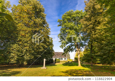 Countryside House Surrounded by Trees with Historical Monument Countryside House Surrounded by Trees with Historical Monument 118822904