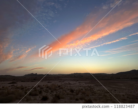 Beautiful sunset in the Arava desert 118823487