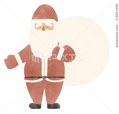 Chic Santa Claus with a gift bag, watercolor touch 118823496