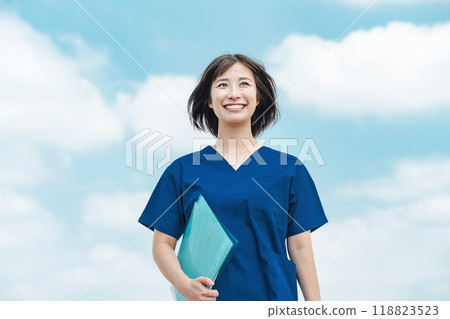 Portrait of a female healthcare worker Portrait of a female healthcare worker 118823523