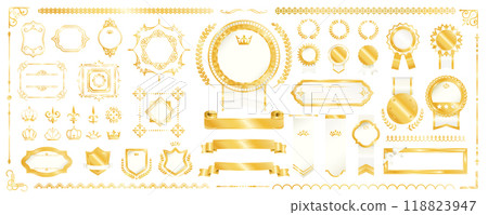 Top quality luxury design vector material set white gold copy space 118823947