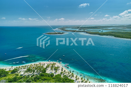 Caribbean island Paradisiacal - Cayo Sombrero - Morrocoy, Venezuela. Aerial View. Caribbean island Paradisiacal - Cayo Sombrero - Morrocoy, Venezuela. Aerial View. 118824017
