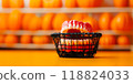 Celebrating Halloween in Dentistry. Teeth, Denture in Black Basket on Yellow Table. Yellow Orange Pumpkin on Background, Copy Space. Horizontal Space. Dental Clinic 118824033