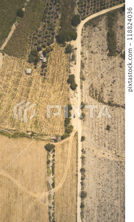 Road to Ruins of Caral, oldest city in America, Unesco World Heritage Site, Rio Supe Valley, Peru 118824036