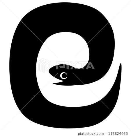 Vector illustration of a snake resembling the character for snake 118824453