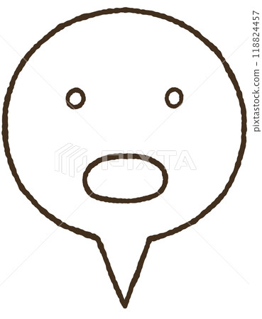 Simple speech bubble icon - lines only 118824457