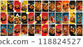 Mega collection of 36 social media story background fried chicken. used for fast food restaurant advertising 118824527