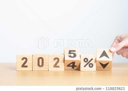 2024 to 2025 New year with percentage change to UP and Down arrow. Interest rate, GDP, stocks market, financial, deflation and Inflation, mortgage, debt, Loan and Economic Recession 2024 to 2025 New year with percentage change to UP and Down arrow. Interest rate, GDP, stocks market, financial, deflation and Inflation, mortgage, debt, Loan and Economic Recession 118825621